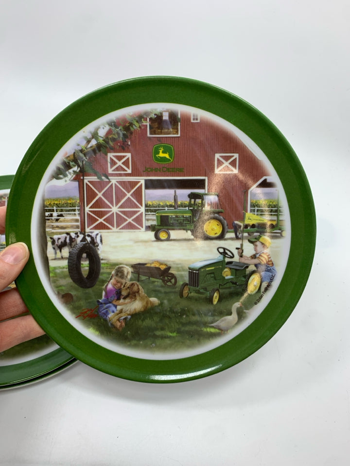 4 JOHN DEERE MELAMINE PLATES.
