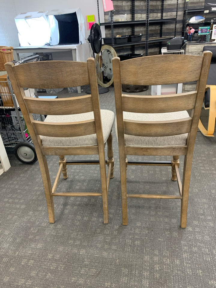 2 RUSTIC BAR STOOLS.