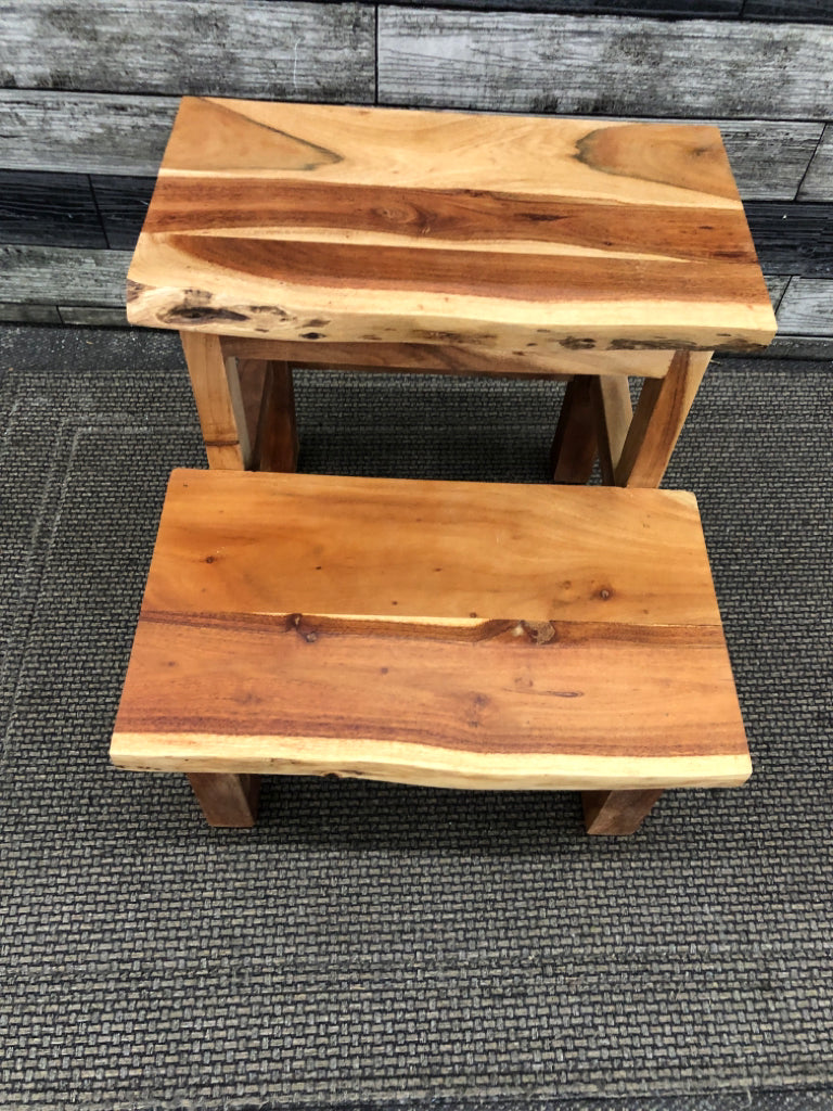 SOLID WOOD 2-STEP STAIRS.