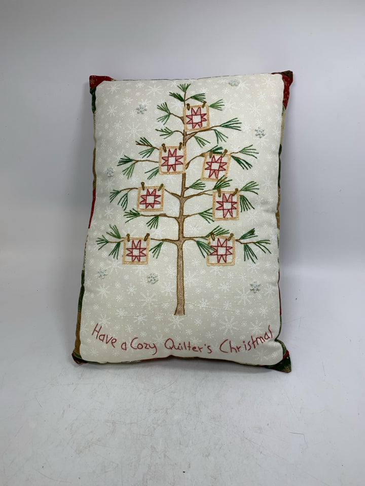 HAVE A COZY QUILTER'S CHRISTMAS PILLOW.