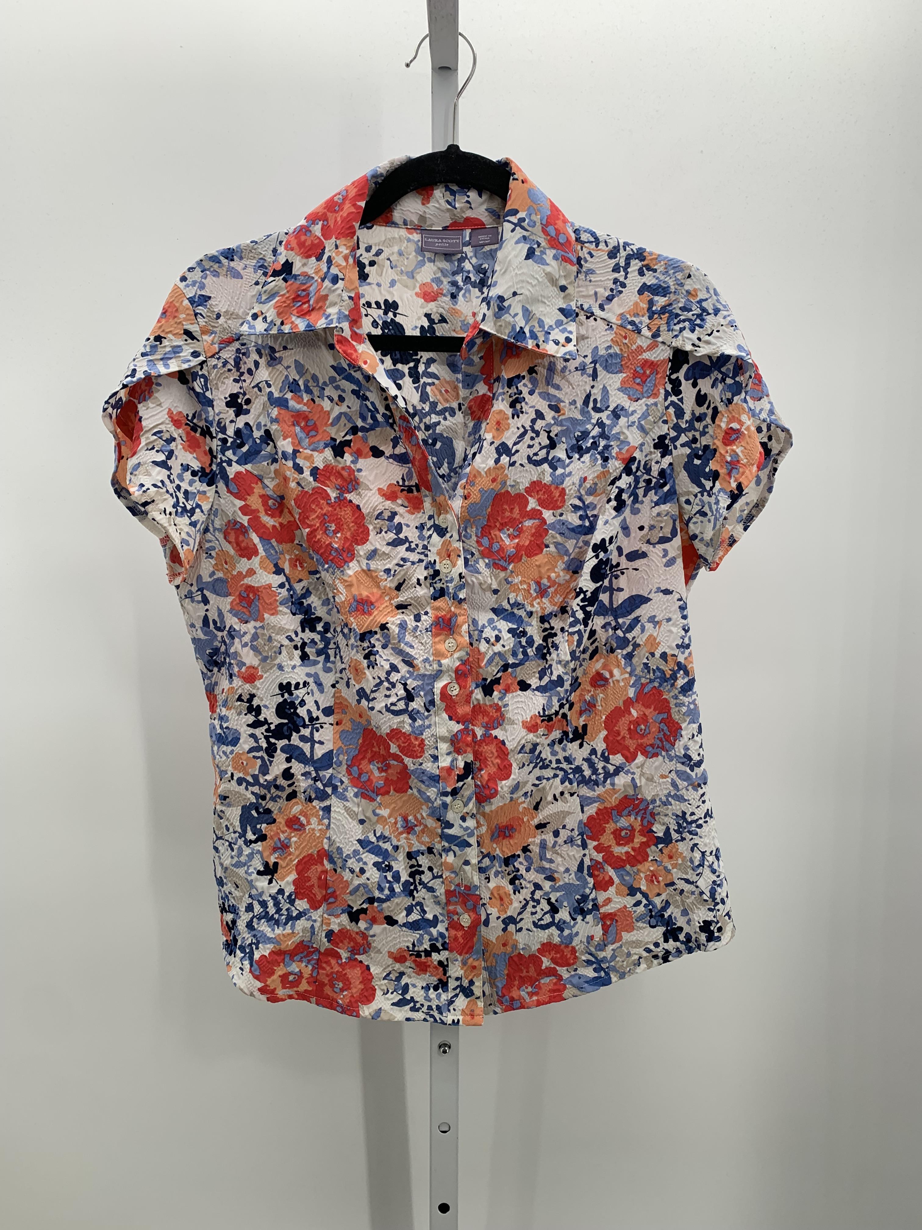 Laura Scott Size Medium Petite Petite Short Sleeve Shirt
