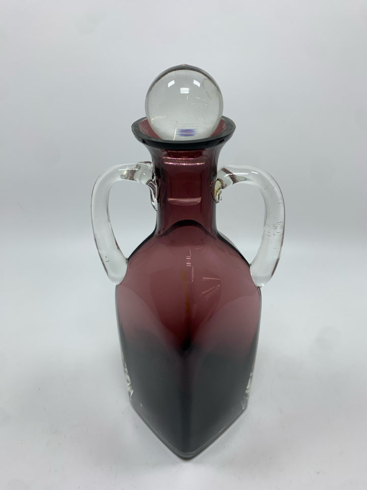 PURPLE GLASS DECANTER.