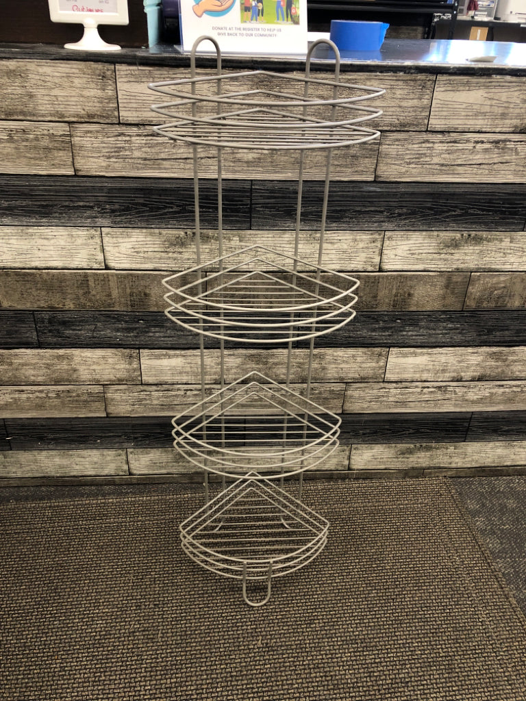 4-TIER GRAY CORNER SHELF METAL.