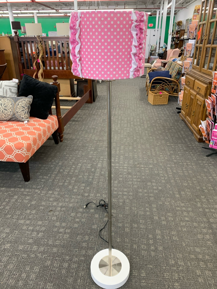 PINK POLKA-DOT FLOOR LAMP.