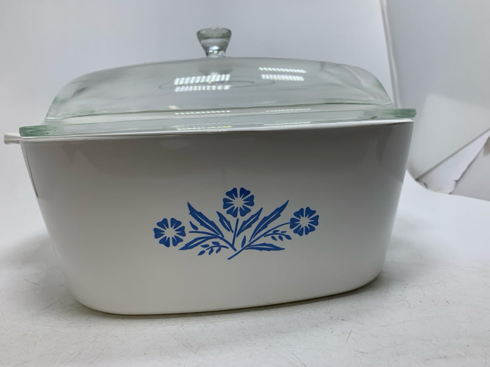 BLUE CORNFLOWER 4 QT DISH W/ LID.