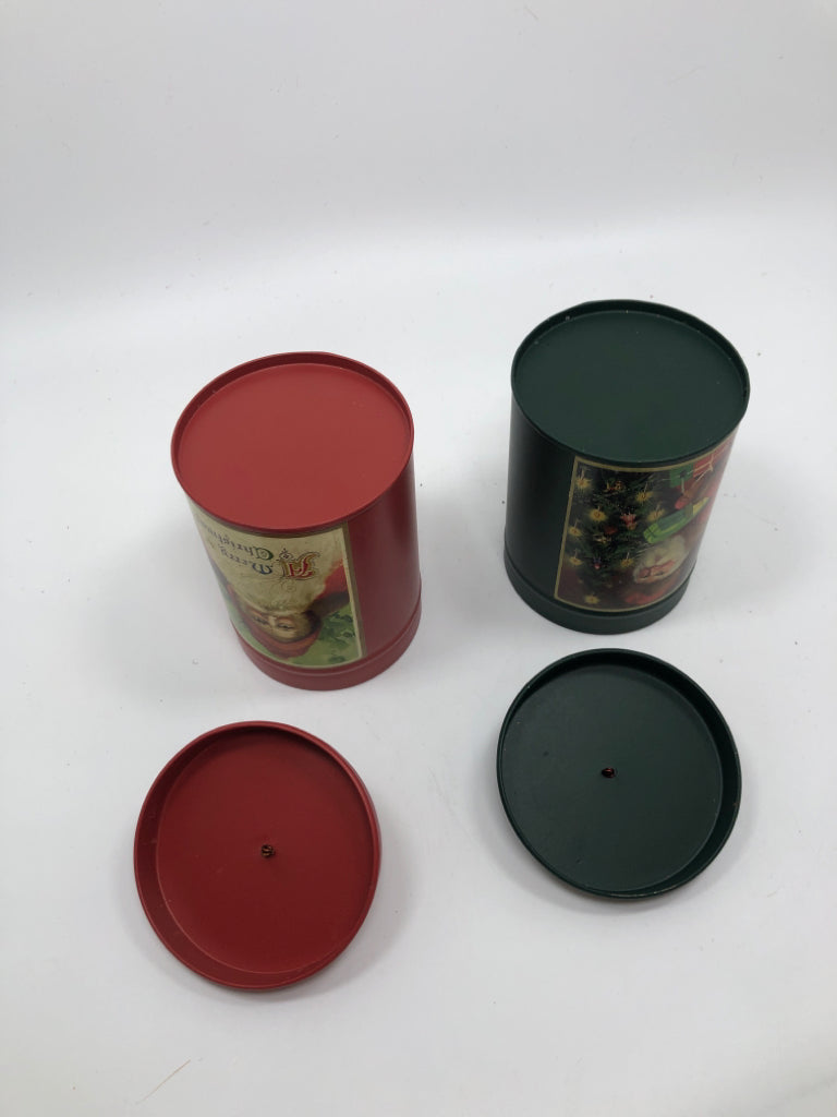 2 CHRISTMAS TINS.