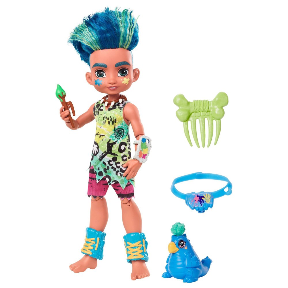 Cave Club Slate Doll (8 - 10-Inch) Prehistoric Fashion Doll with Dinosaur Pet -