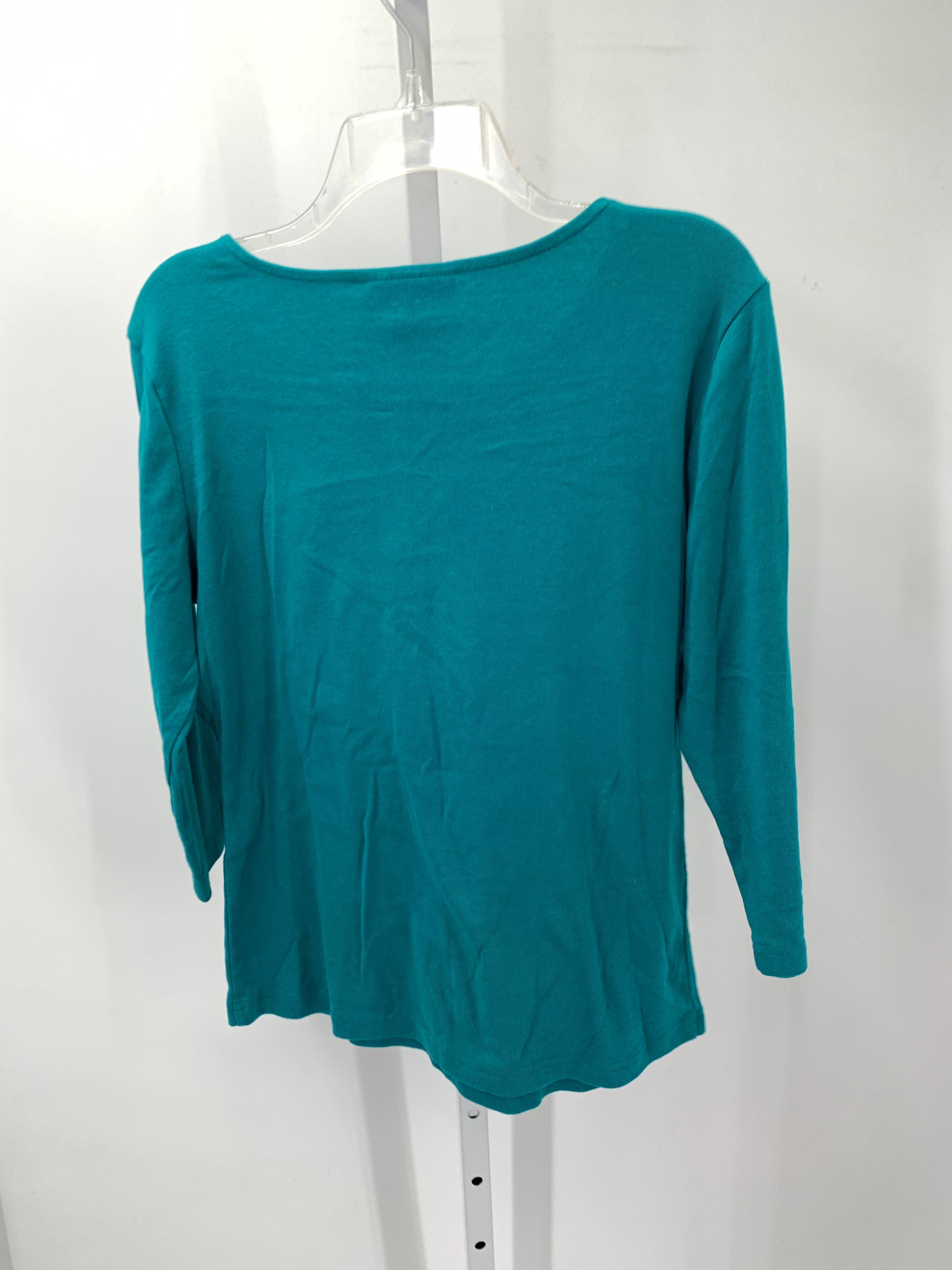 Karen Scott Size Large Misses 3/4 Sleeve Shirt