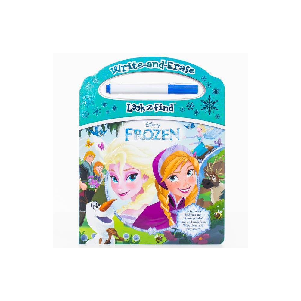 Disney Frozen: Write-and-Erase Look and Find - by Pi Kids (Board Book) -