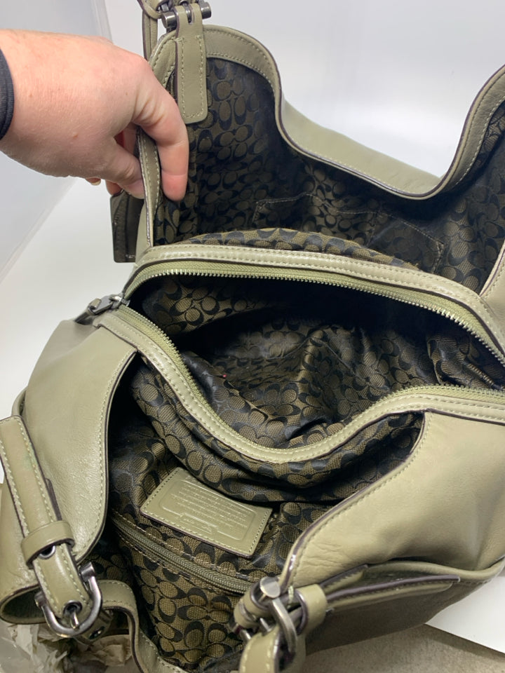 Coach F32325 Edie Shoulder Bag Olive Grey *Signs Of Wear Exterior Bottoms/Hardwa