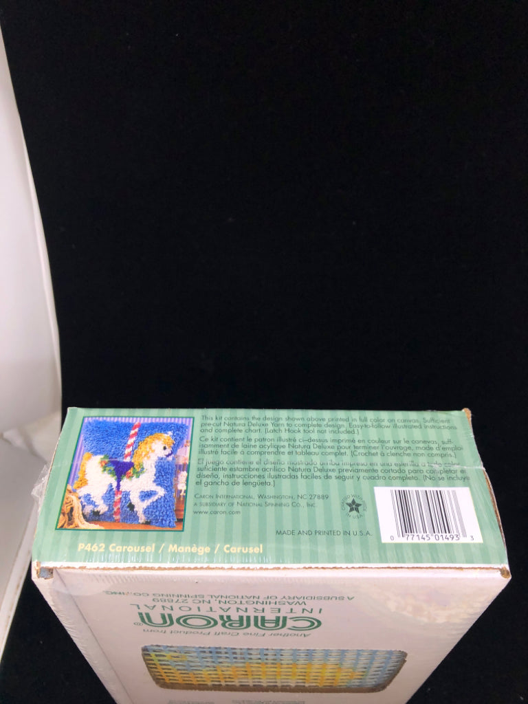 NIB LATCH HOOK CAROUSEL HORSE.