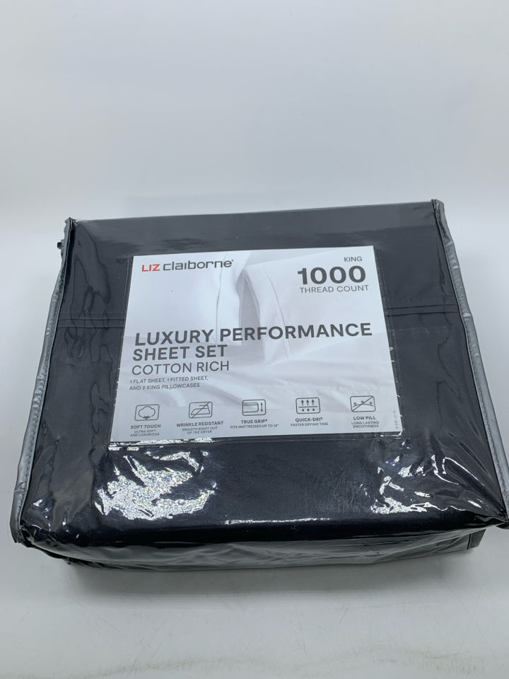 NIP LUXURY PERFORMANCE SHEET SET BLACKENED PEARL 1000 THREAD COUNT.