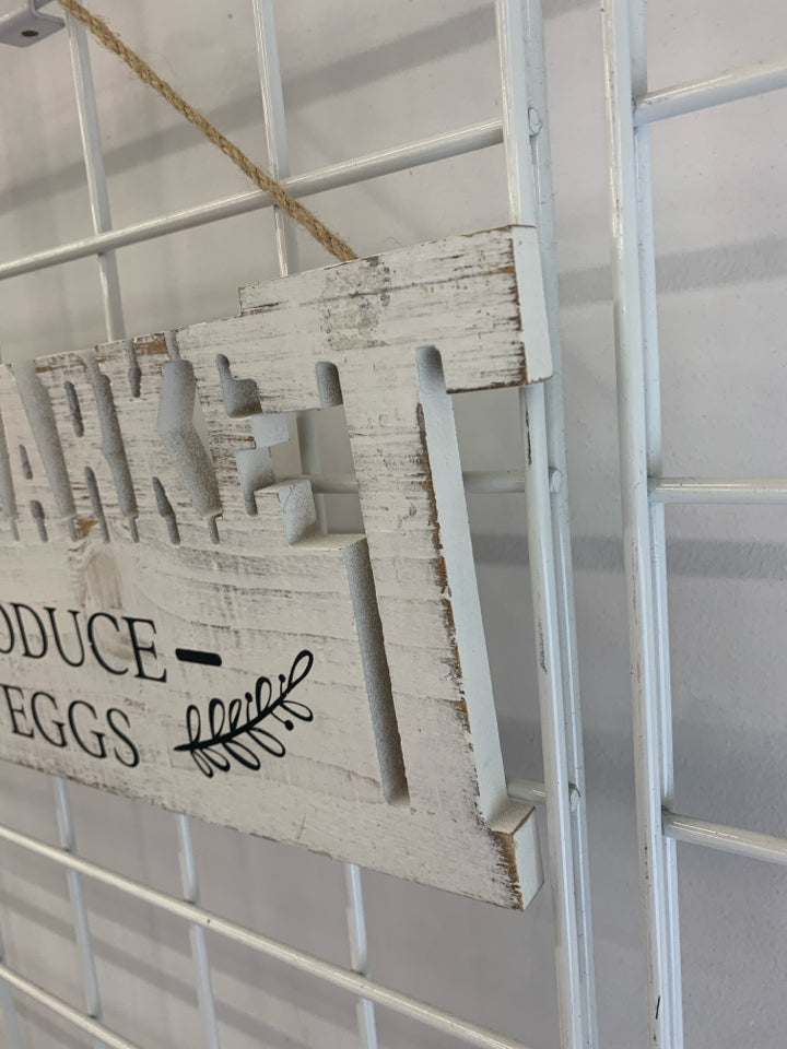 FARMERS MARKET FRESH PRODUCE WOOD WALL SIGN.