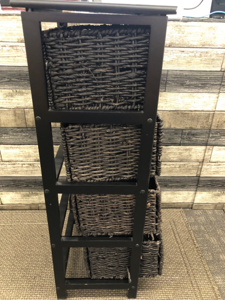 BLACK FOUR CUBE SHELF.