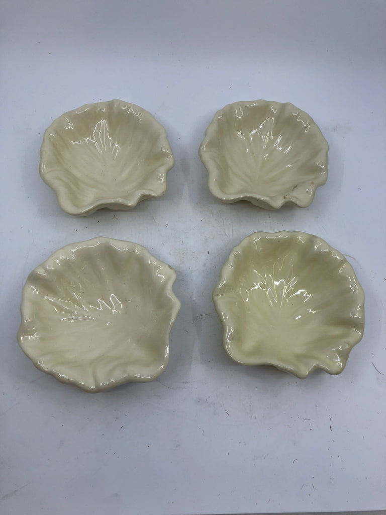 4 CREAM CABBAGE LEAF STYLE BOWLS.