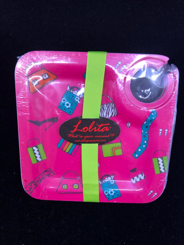 NIP 4 PINK MELAMINE PLATES SHOPPING.