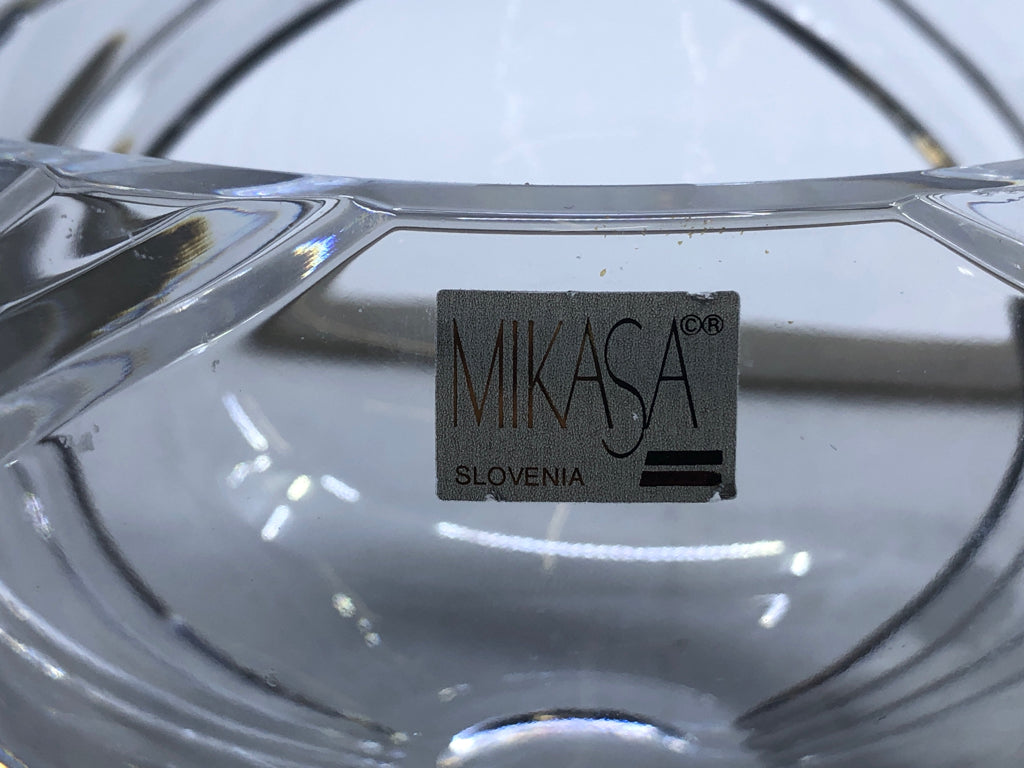 CUT GLASS ROSE BOWL.