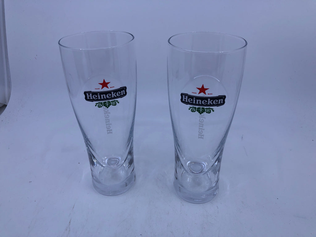 2 HEINEKEN BEER GLASS.