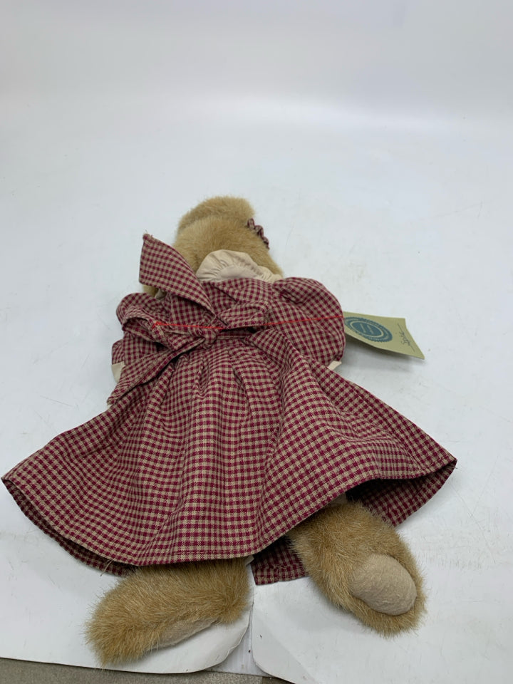 RED PLAID DRESS RABBIT BOYDS BEAR.