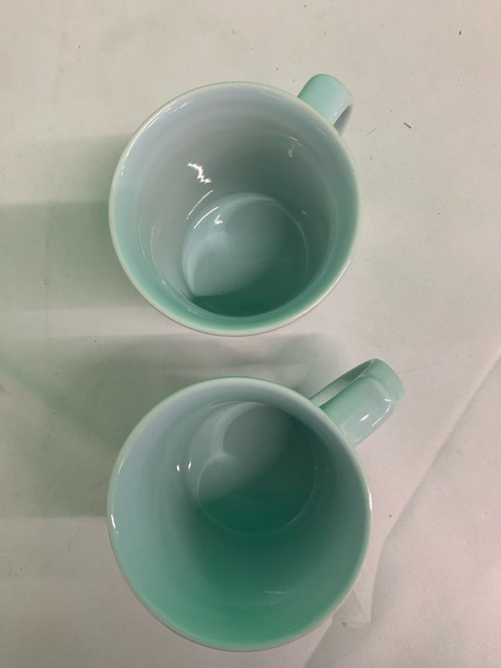 2 LIGHT BLUE PFALTZGRAFF MUGS.