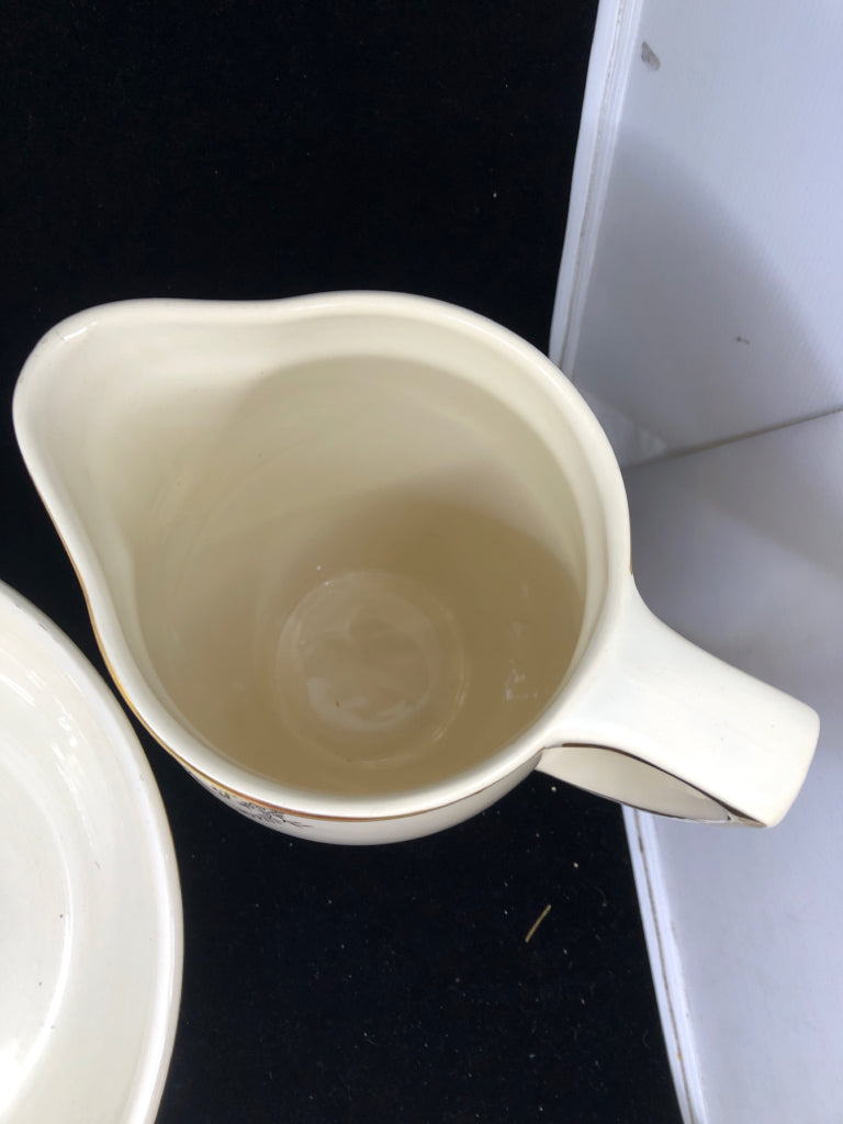 VTG BOCH LARGE GOLD ACCENT PITCHER AND BASIN BOWL.