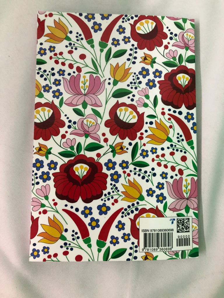 PINK,RED,YELLOW FLOWER LINED NOTEBOOK.