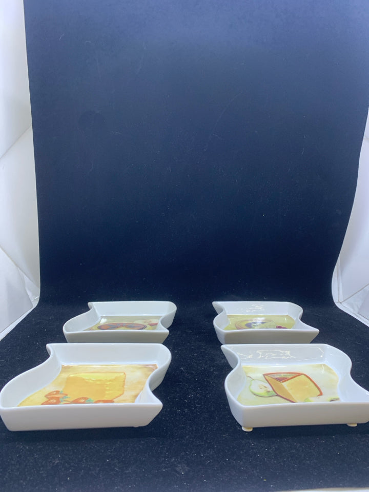 5PC CHEESE PATTERN SERVING SET.