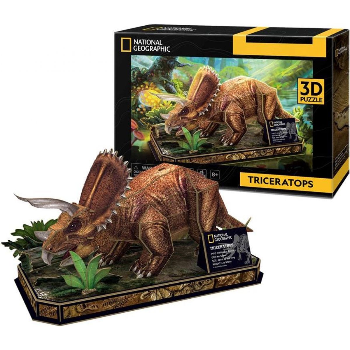 44pc National Geographic Triceratops Dinosaur 3D Puzzle Kids Activity Toy 8+ -