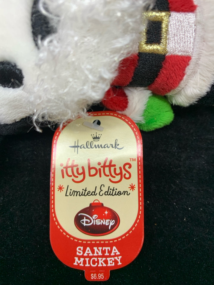 SANTA MICKEY ITTY BITTYS HALLMARK PLUSH.