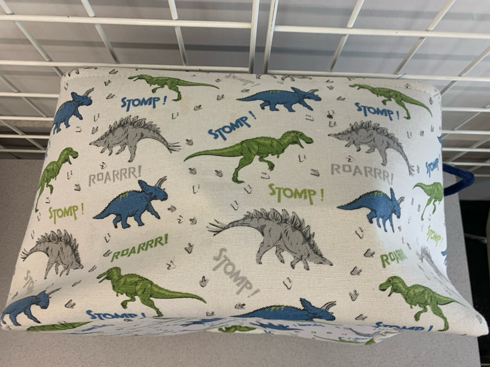 BLUE DINO CLOTH STORAGE BIN.