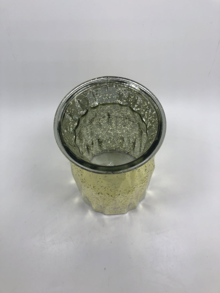 GOLD MERCURY GLASS VASE.