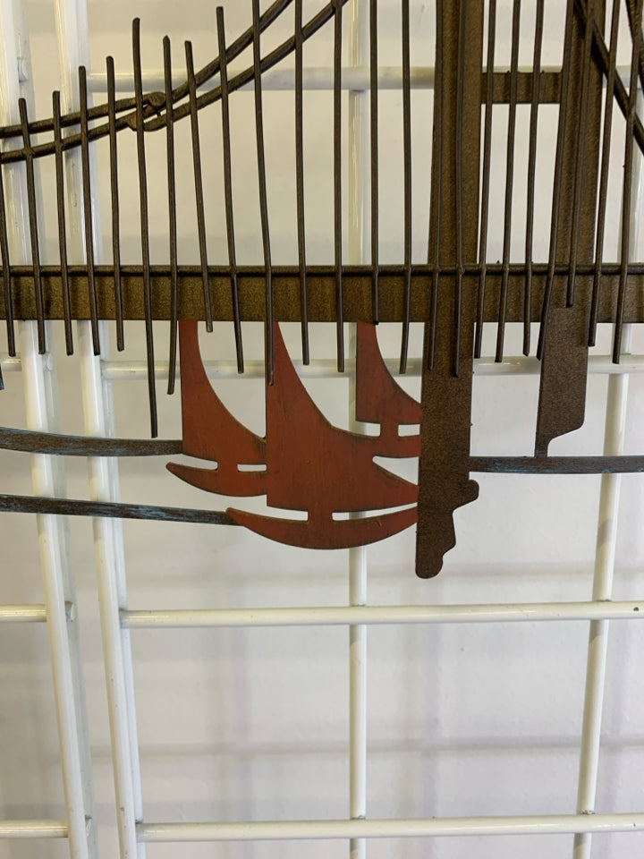 METAL BRIDGE WATER BOAT WALL HANGING.