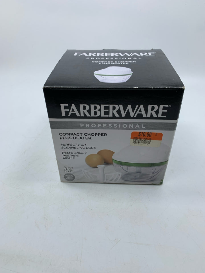 NIB COMPACT CHOPPER PLUS EGG BEATER.