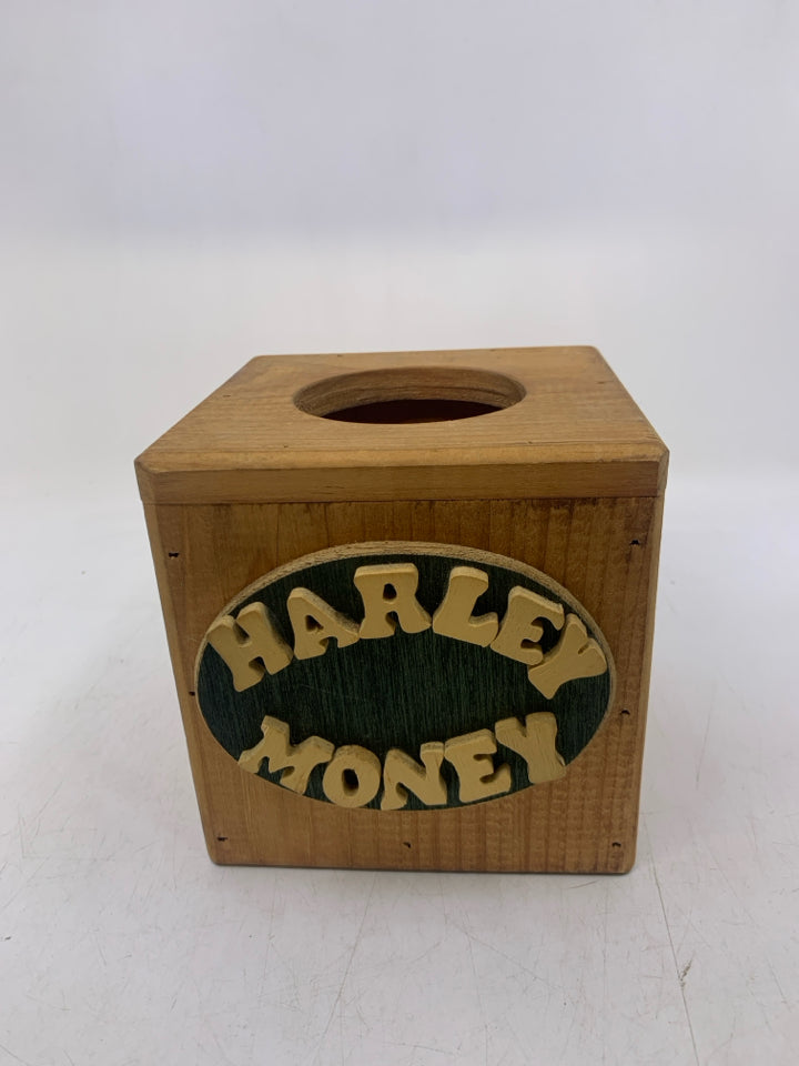 HARLEY FUND WOOD BANK BOX.