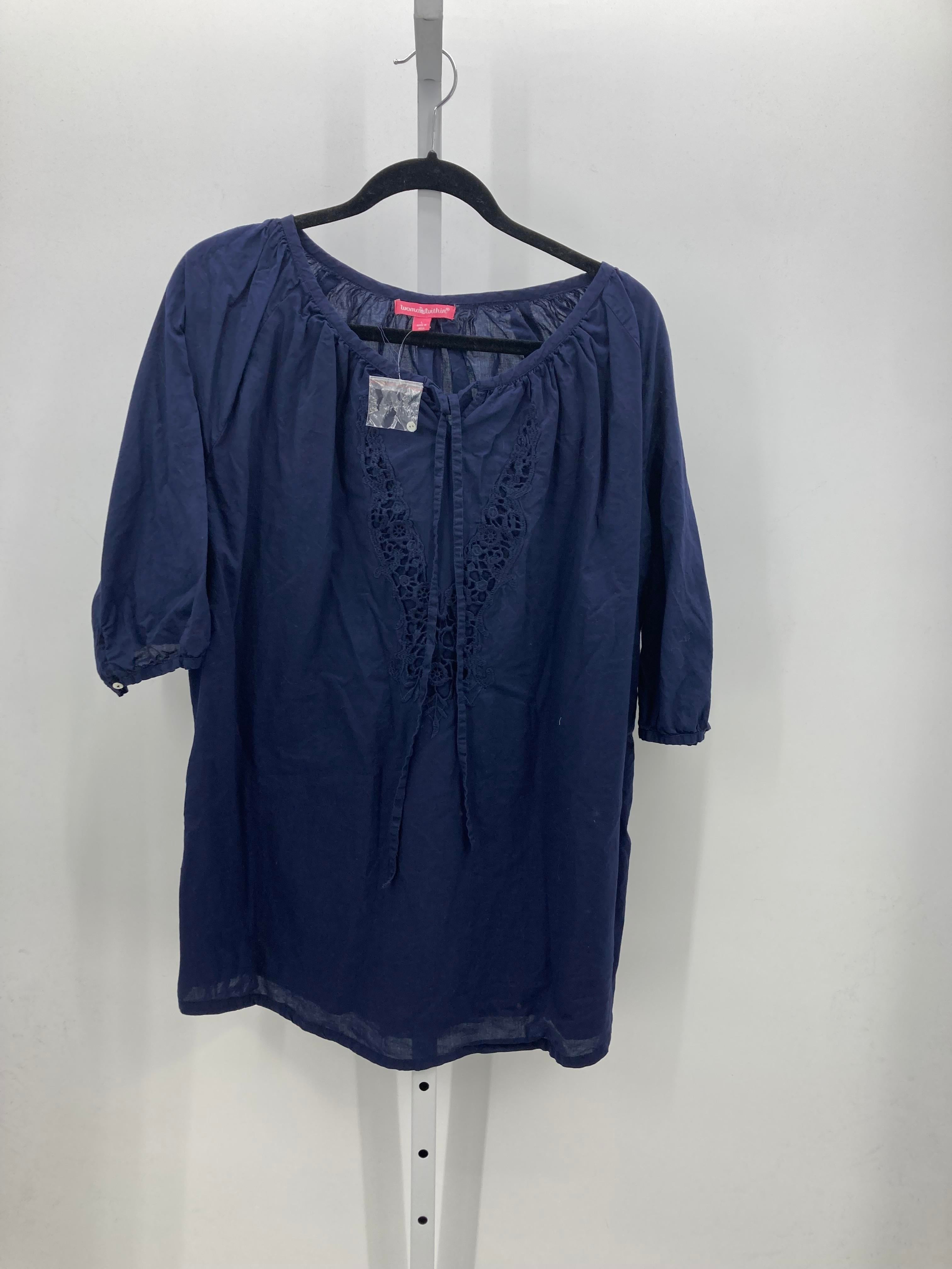 Woman Within Size 18/20 W Womens Short Sleeve Shirt