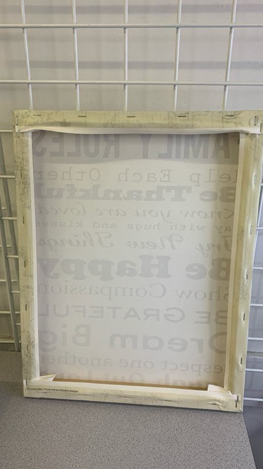 FAMILY RULES CANVAS WALL ART.