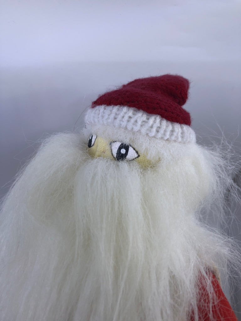 FOLK ART SANTA ON BASE- WITH TOY SACK.