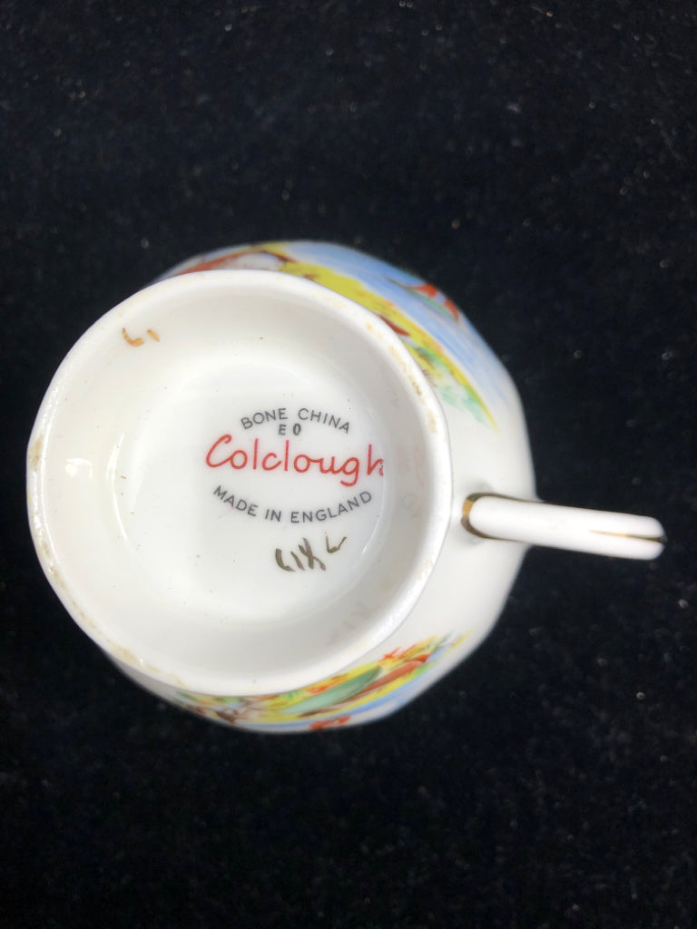 BEACH W SAILBOAT SCENE TEACUP AND SAUCER.