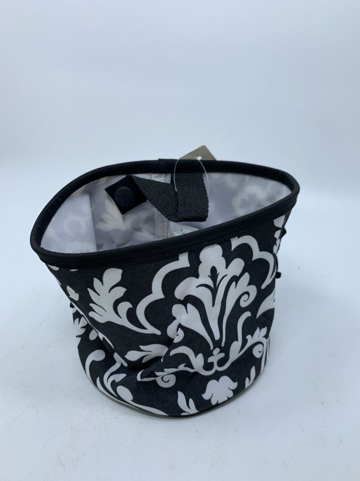 NEW BLACK/WHITE PAISLEY PATTERN FABRIC OH SNAP BIN.