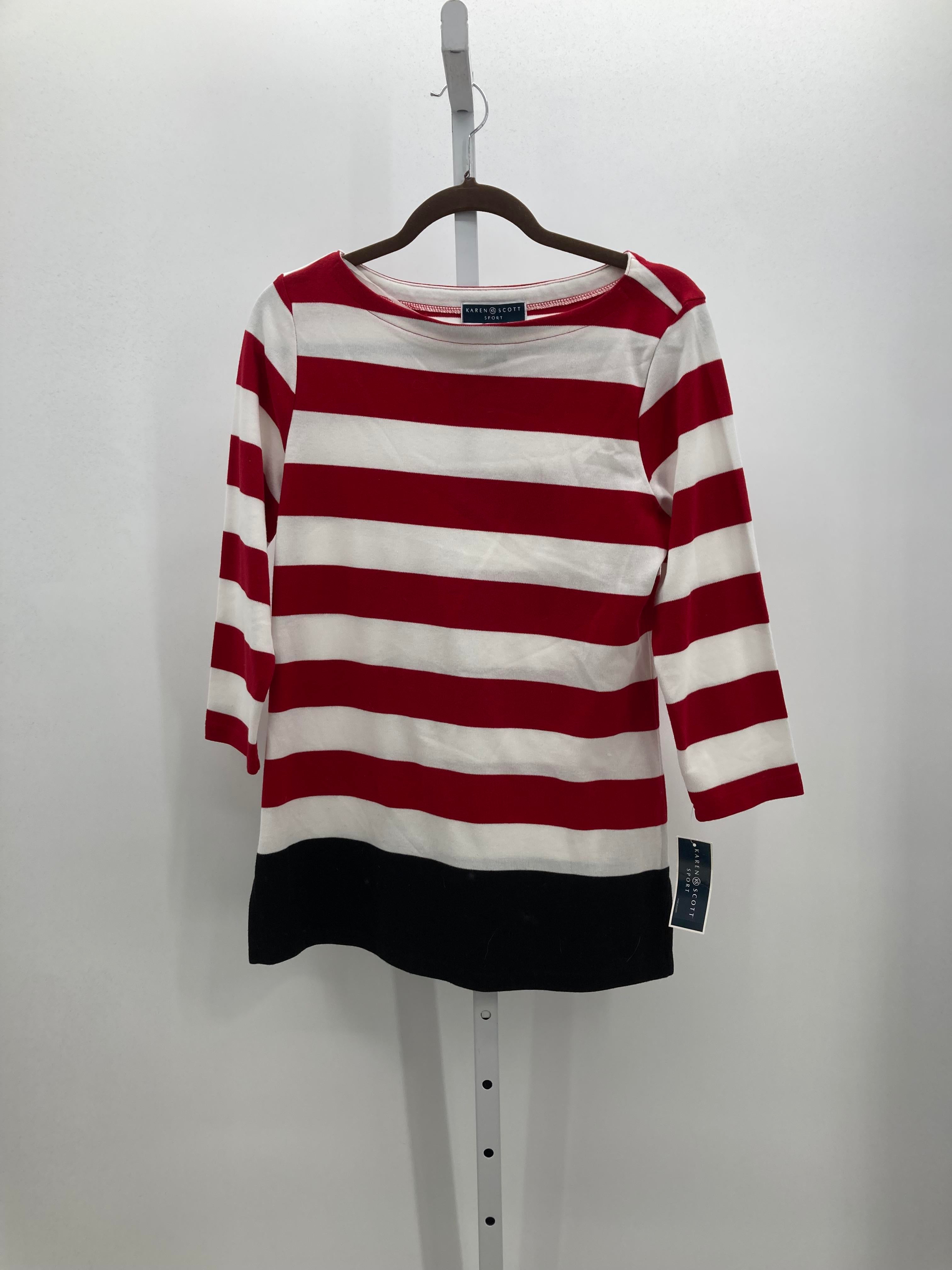 Karen Scott Size Medium Misses 3/4 Sleeve Shirt