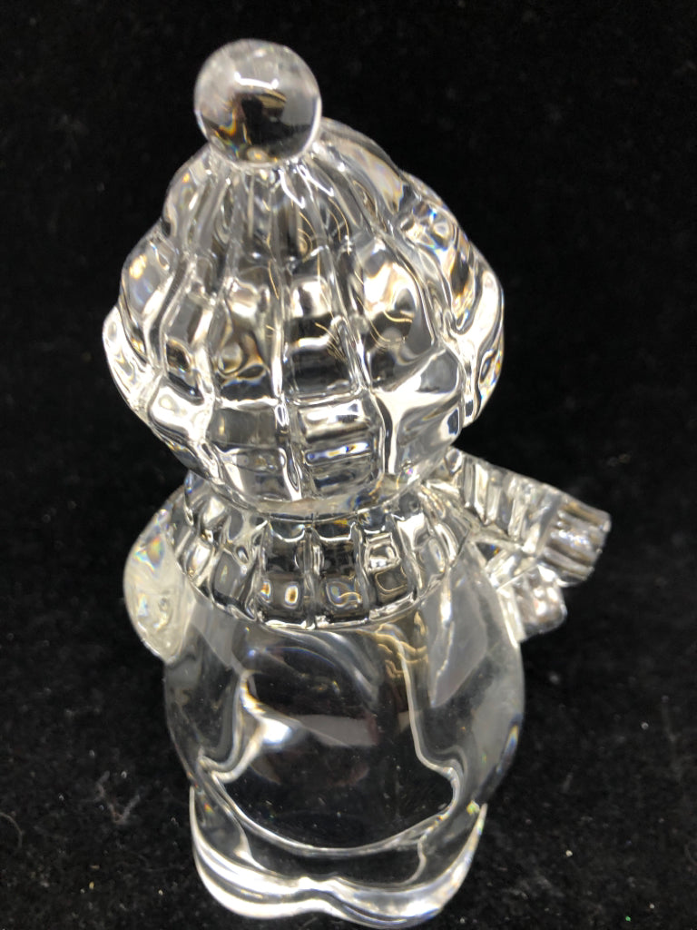 HEAVY GLASS SNOWMAN W/ HAT/SCARF.