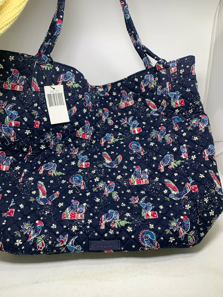 Vera Bradley Bright Tote in Holiday Owls- New With Tags