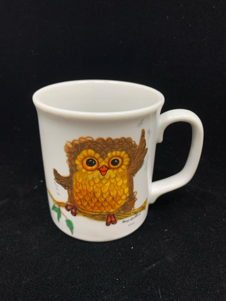 OWL ON BRANCH MUG.