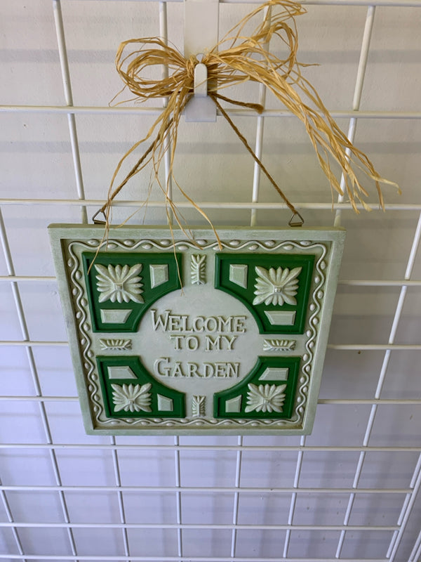 WELCOME TO MY GARDEN TILE WALL HANGING.