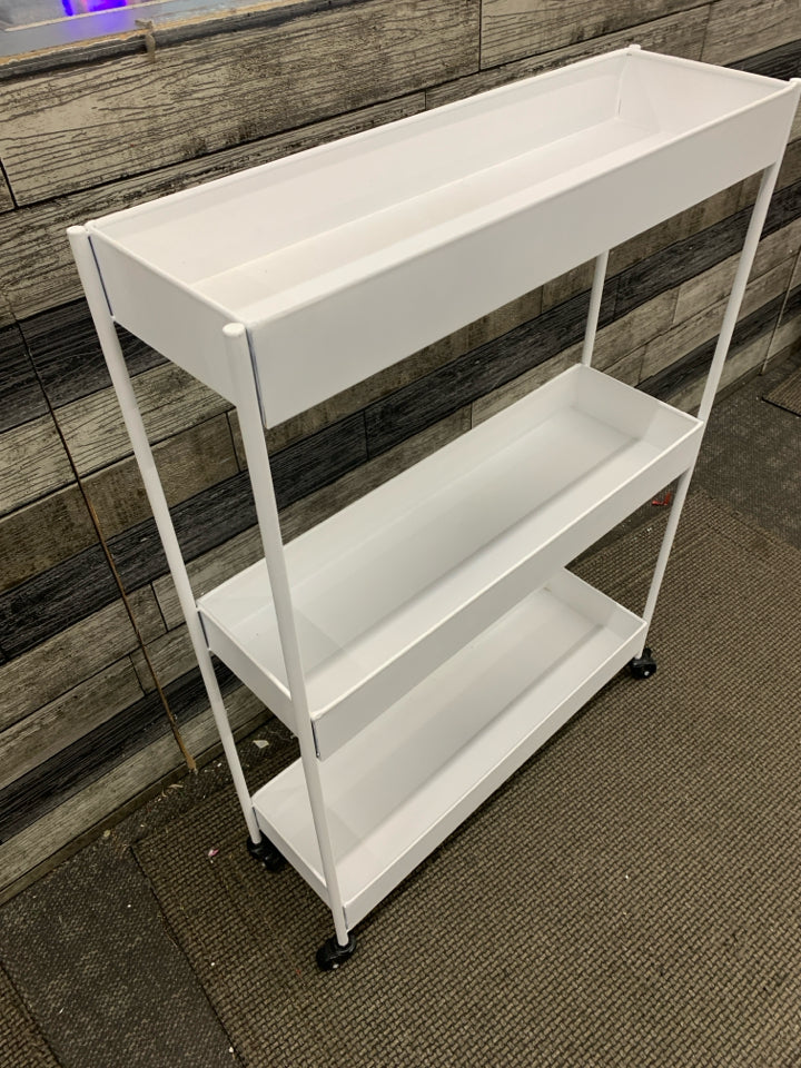 3-TIER LONG RECTANGLE ROLLING STORAGE CART.