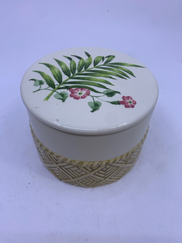 4 TROPICAL FLORAL BATHROOM SET- SOAP DISPENSER, SOAP DISH, TOOTHBRUSH HOLDER, SM