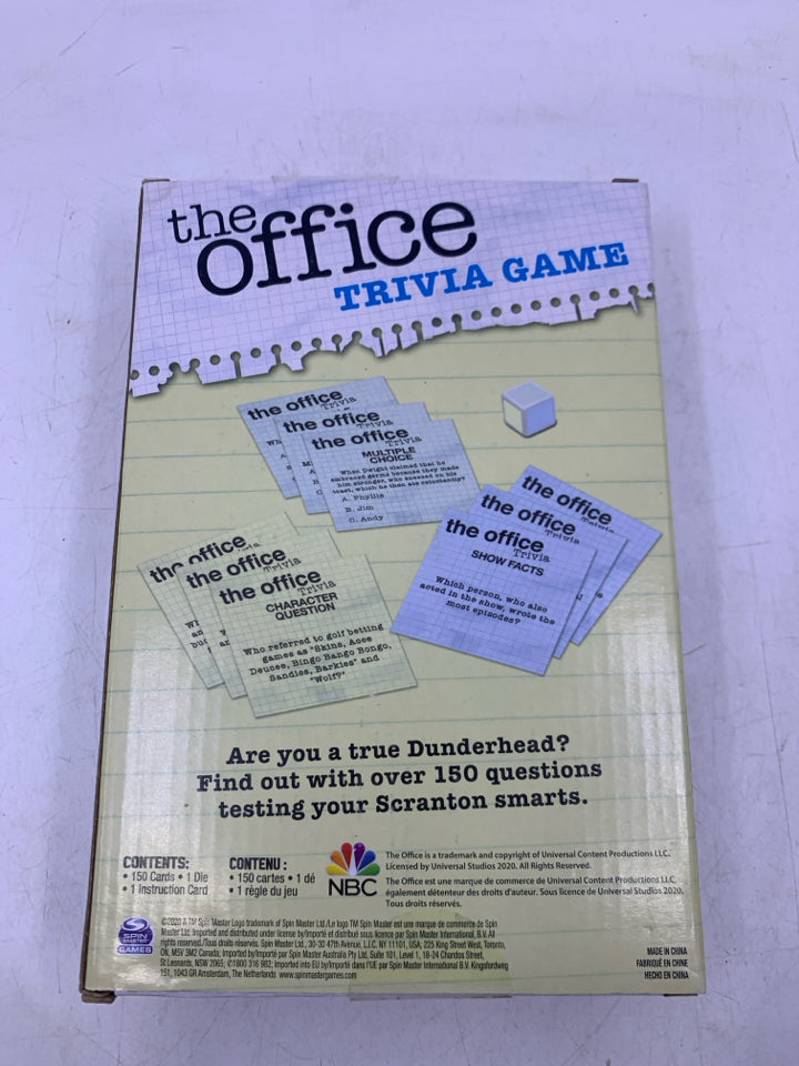 NIP THE OFFICE TRIVIA GAME.