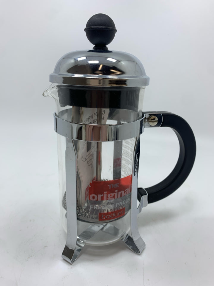 BODUM FRENCH PRESS W/INSTRUCTIONS.