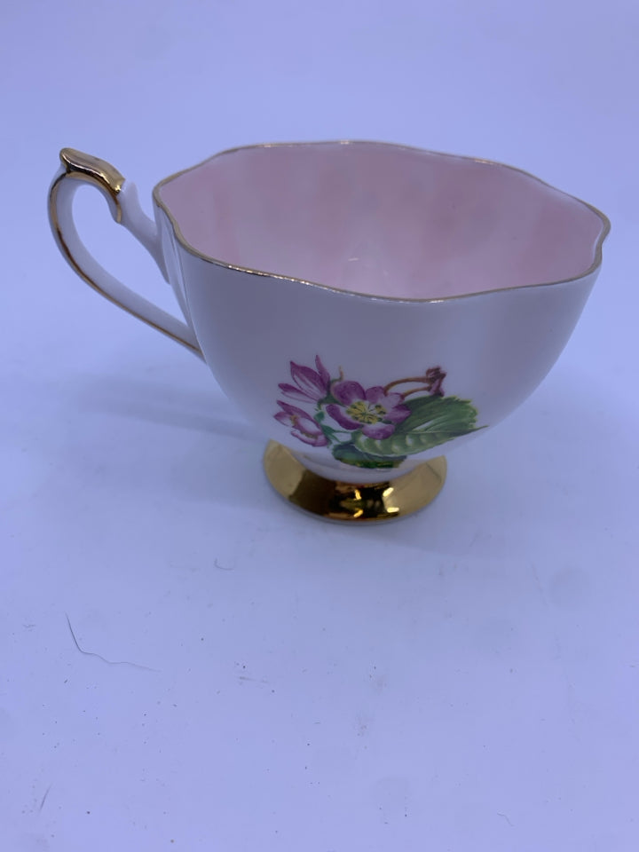 QUEEN ANNE PEAR PATTERN TEACUP AND SAUCER.