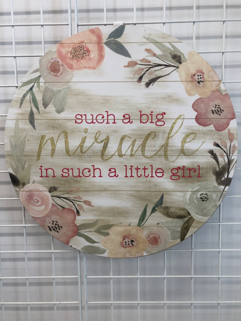 SUCH A BIG MIRACLE GIRL WALL-ART.